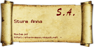 Sturm Anna névjegykártya